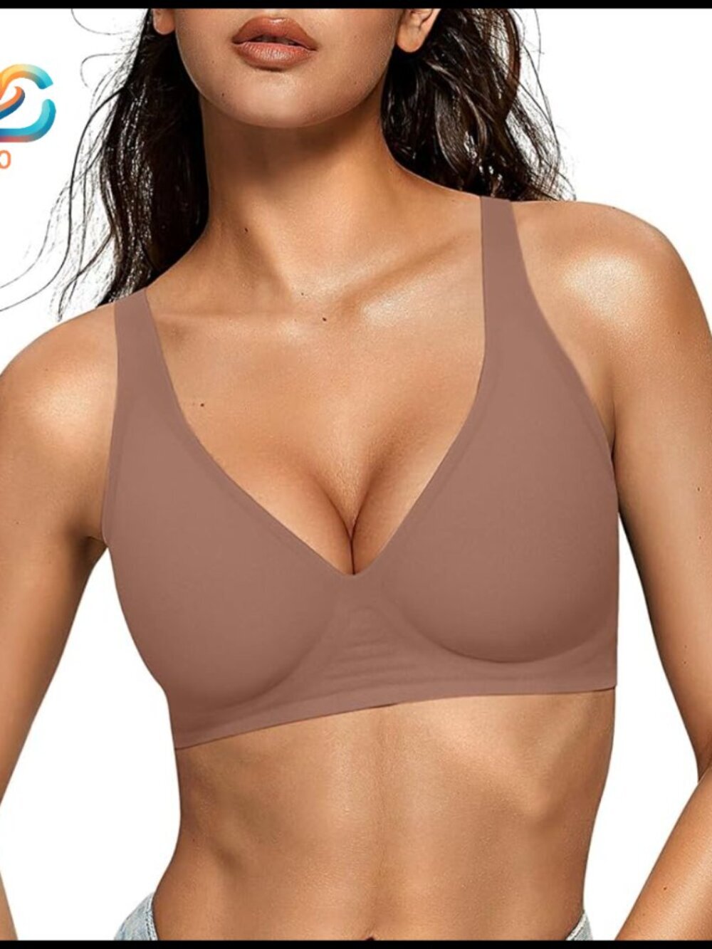 Wireless Deep V Bra Seamless Push Up Supportive Bralette Tshirt